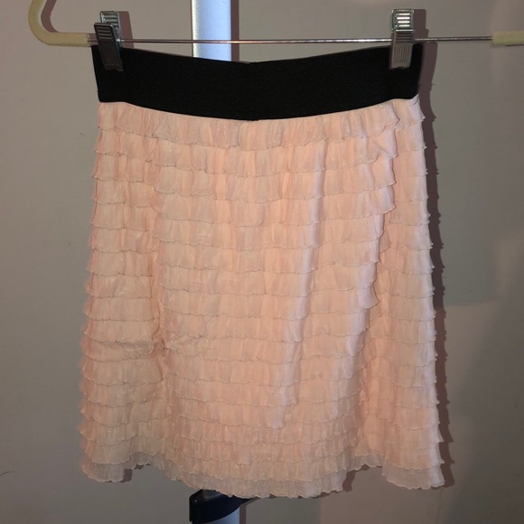 Pink Ruffled skirt with black band - Picture 2 of 3